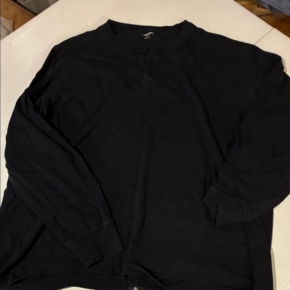 Lands' End Black Long Sleeve Shirt